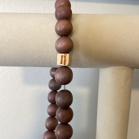 Carolina Strung “The Amy” Wooden Beaded Statement Necklace - Picture 9 of 9